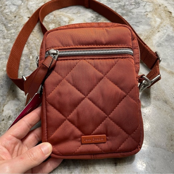 Performance Twill Black RFID Small Convertible Crossbody Bag Burnt Orange - Picture 4 of 8